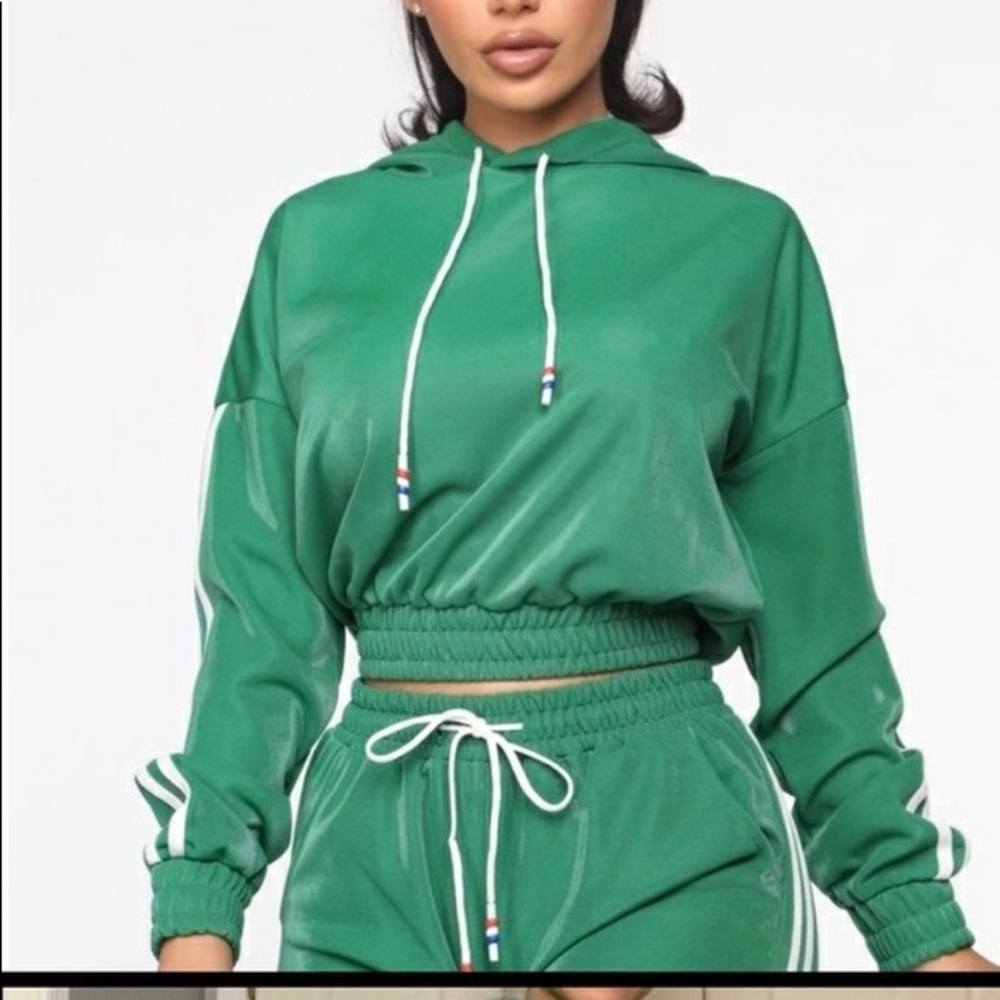 Green fashion nova track suit